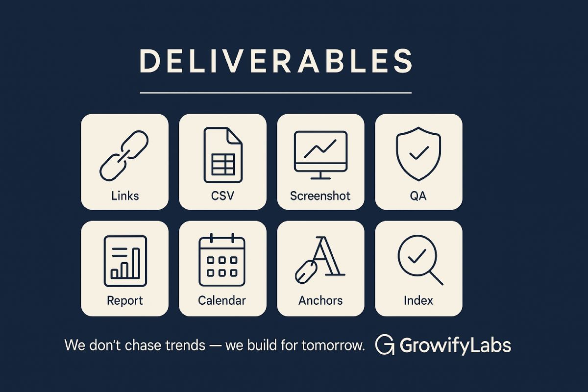 Deliverables Managed Link Building